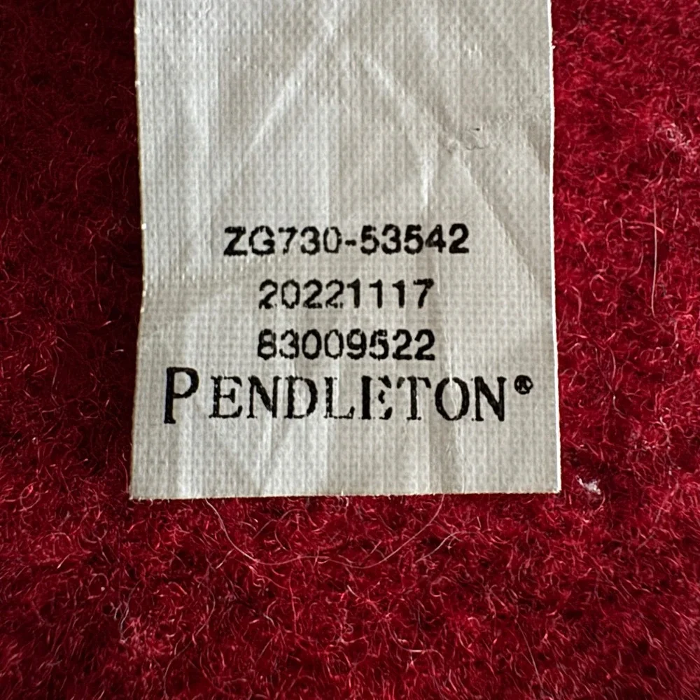 Pendleton Ikanum Blanket Confederated Tribes Grand Ronde Wool Red Black USA Made